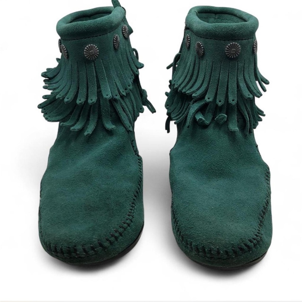Minnetonka Women's Double Fringe Side Zip Boots - Picture 5 of 7